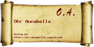 Ohr Annabella névjegykártya
